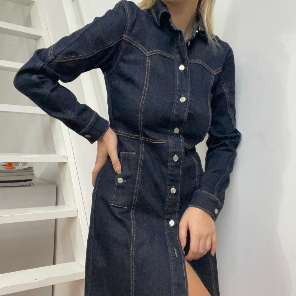 COPY - GANNI denim western dress - Picture 2 of 3